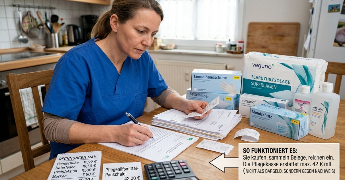 Pflegehilfsmittel 42 Euro auszahlen lassen: So geht’s wirklich